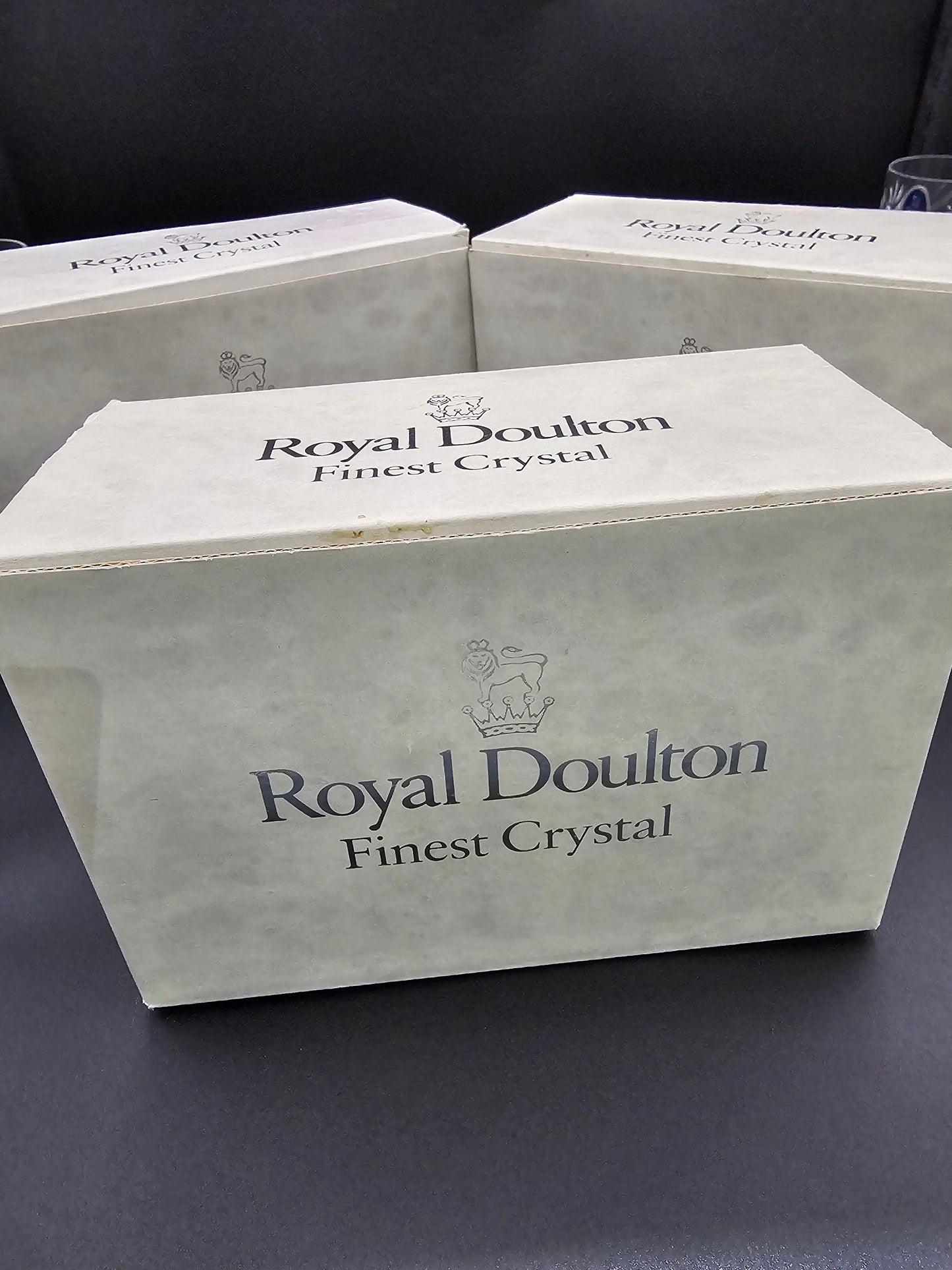 Set of 6 Royal Doulton Georgian Pattern Crystal Liqueur or Sherry glasses 100ml