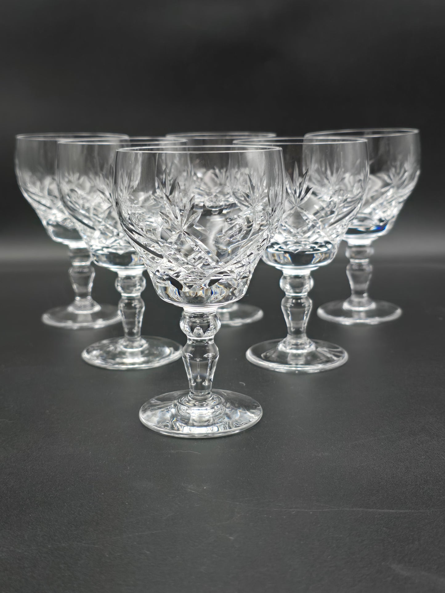 Royal Brierley Elizabeth Pattern Crystal wine glasses 175ml 12.5cm tall