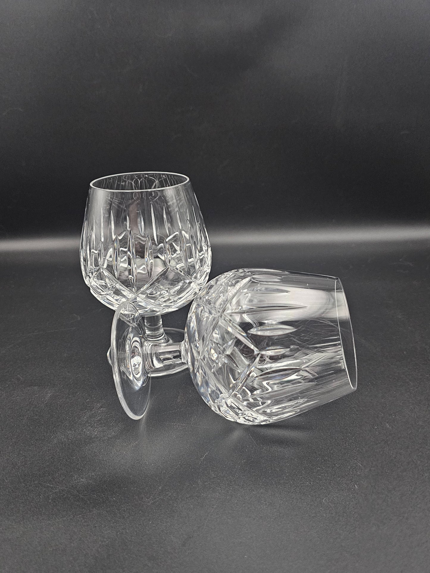 Pair of Crystal Cognac Brandy Glasses 11oz