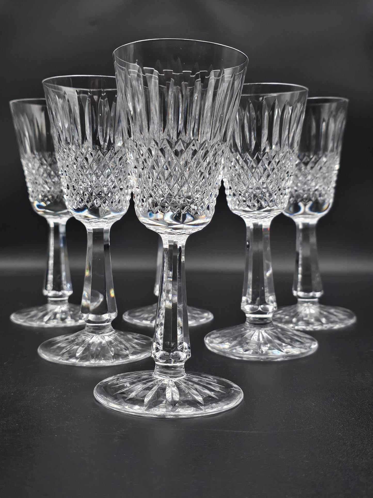 Claddagh (Older, Square Bowl)
by Galway Crystal set of 6 Sherry or Liqueur glasses. Ideal for a Baileys.