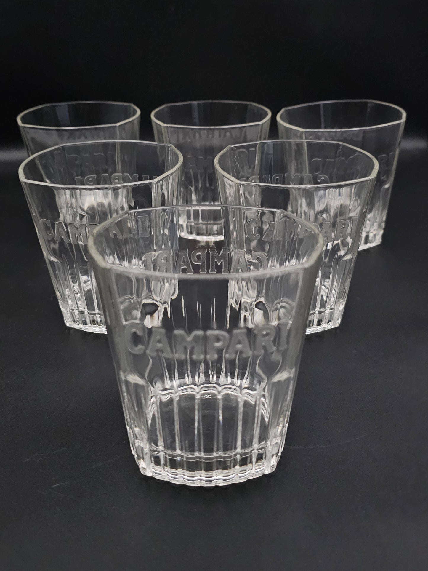 Campari Embossed Tumblers for Campari, Negroni or Gin & Tonic 350ml 13fl oz. Boxed set of 6