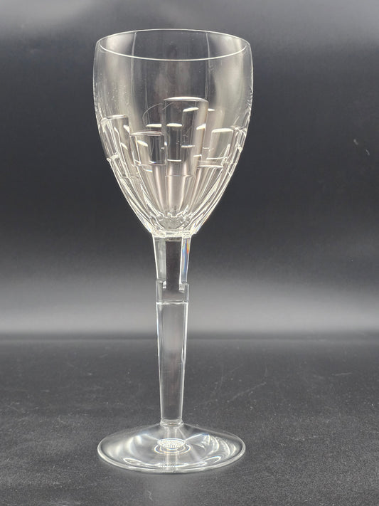 Single Stuart Crystal “Ice” Wine Glass by Jasper Conran – 350 ml Large Goblet, 22.5 cm, Signed, Vintage Elegance