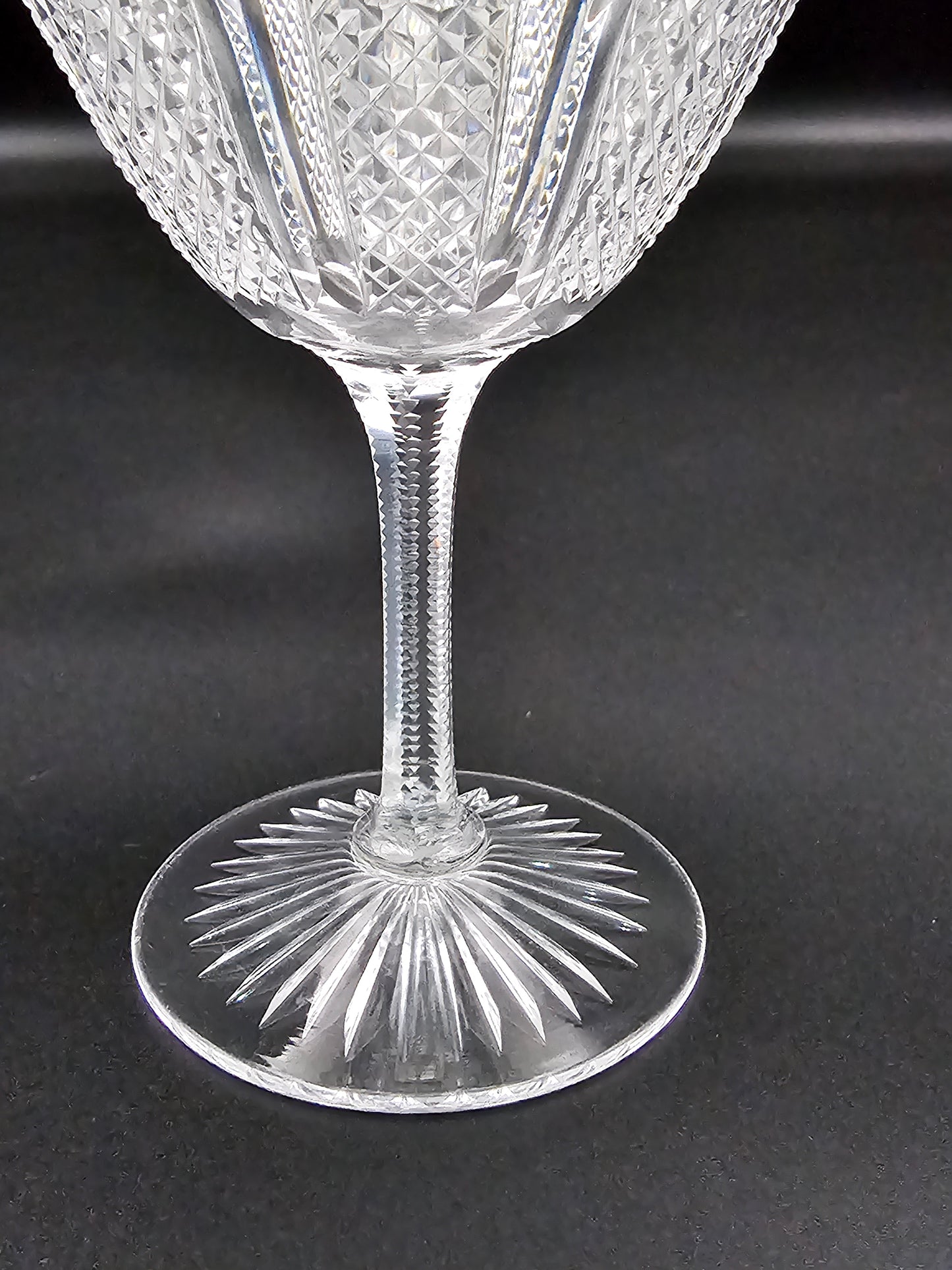 Pair of Beautiful Vintage Crystal Champagne Coupes. 12cm tall.