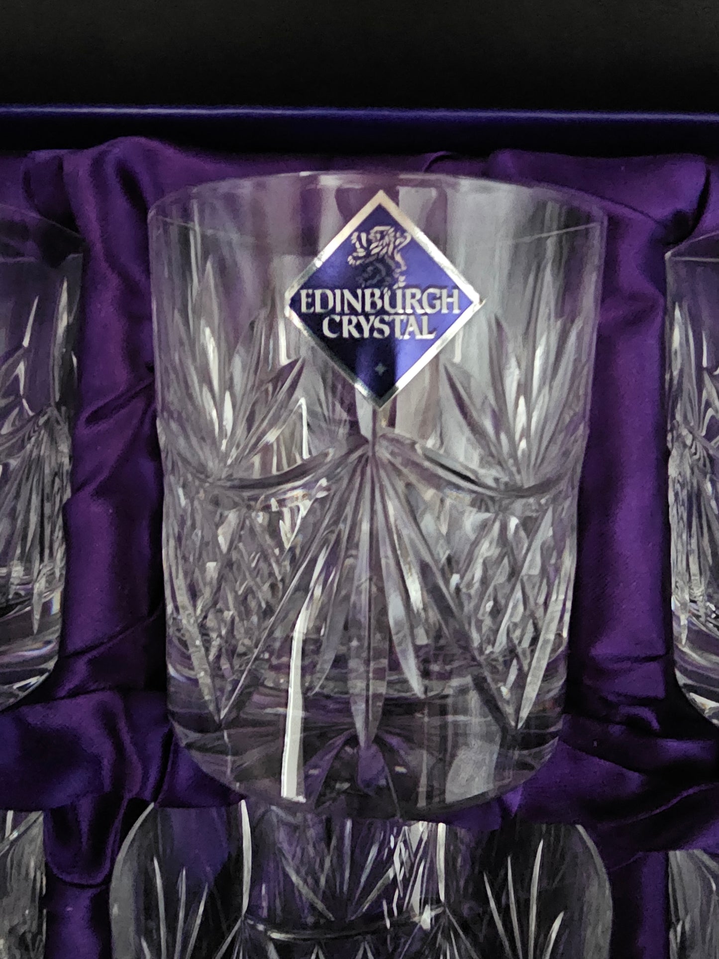 Set of 6 Edinburgh Crystal Tumblers. 7oz Beauly Pattern.