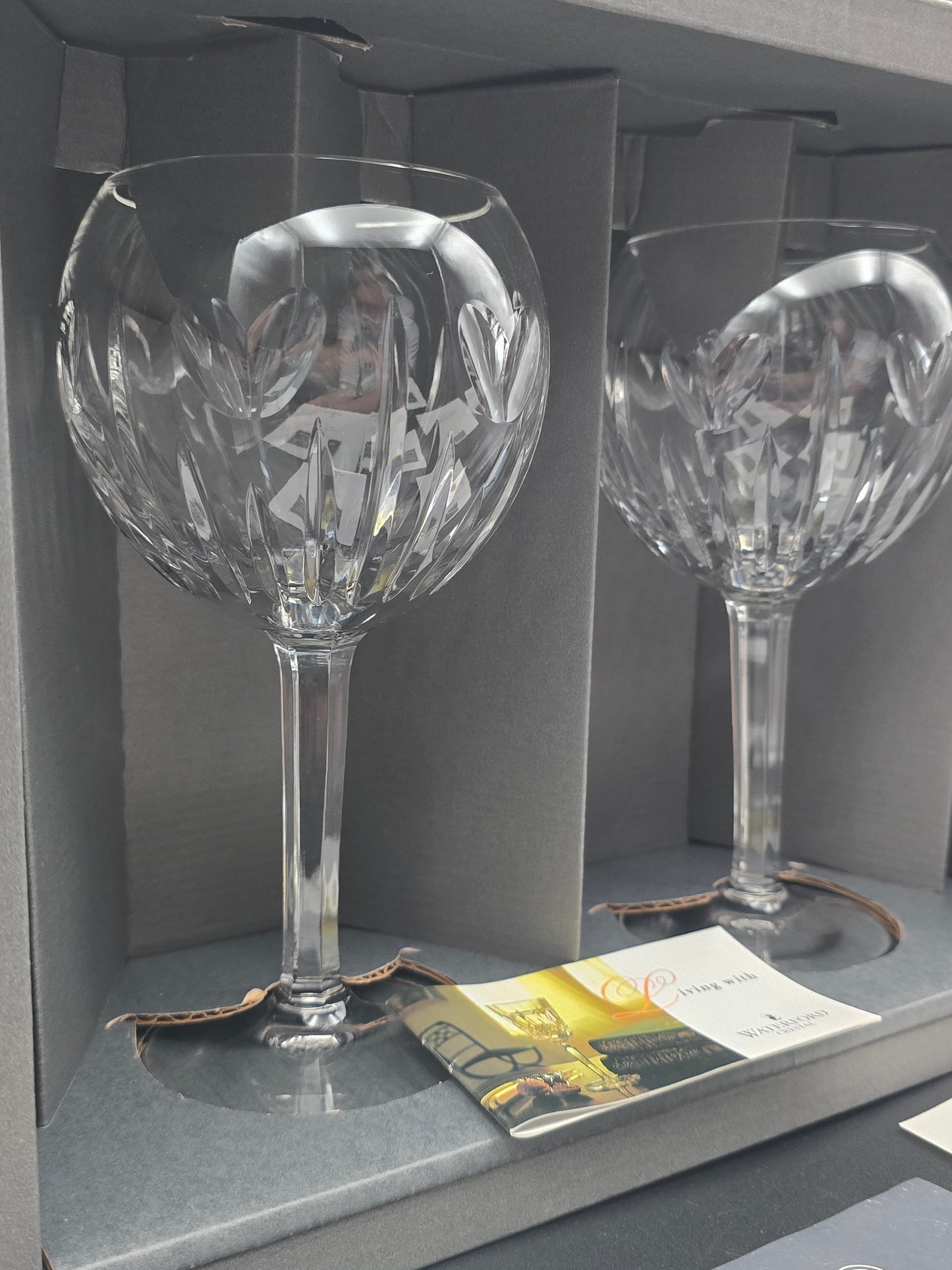 Waterford Crystal The Millennium Collection Toasting Goblets Pair. Second Toast - Love. Boxed.