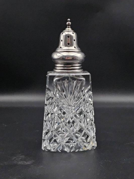 Silver topped Crystal Sugar shaker