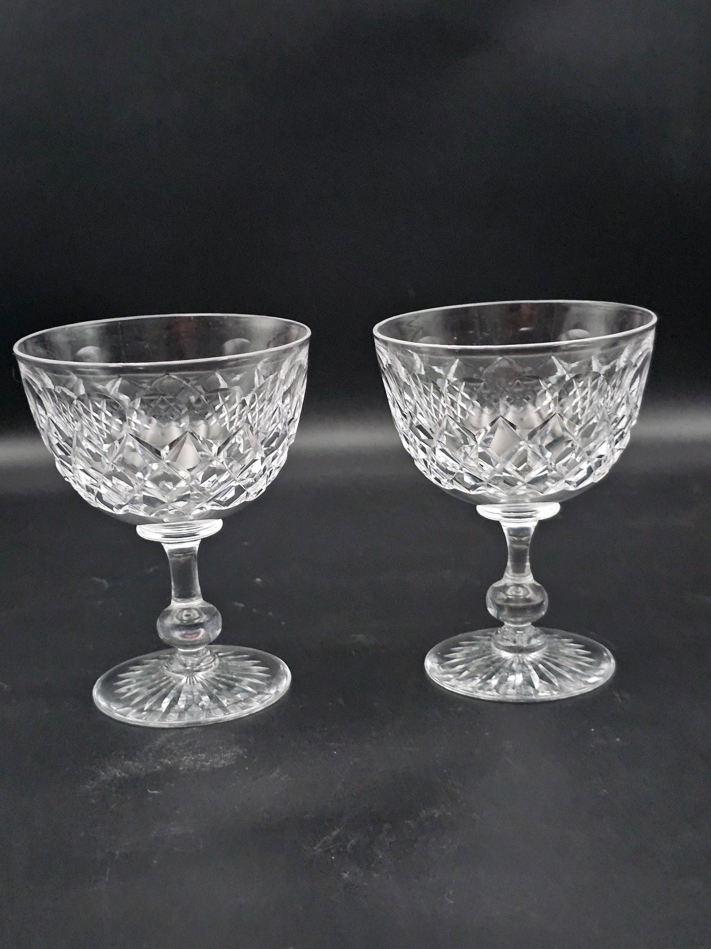 Beautiful pair of Crystal Champagne Coupes