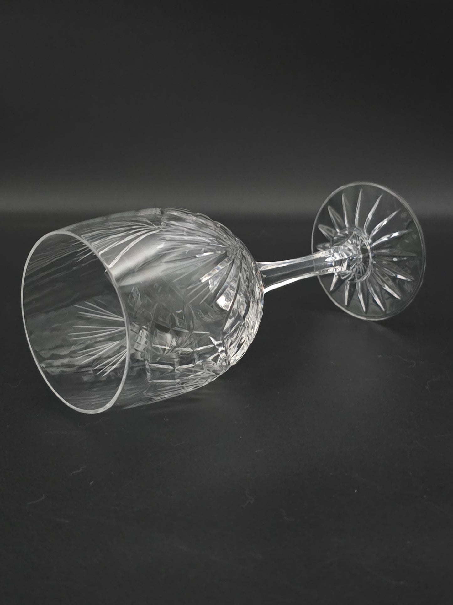 Set of 6 Vintage Crystal Wine Glasses 225ml