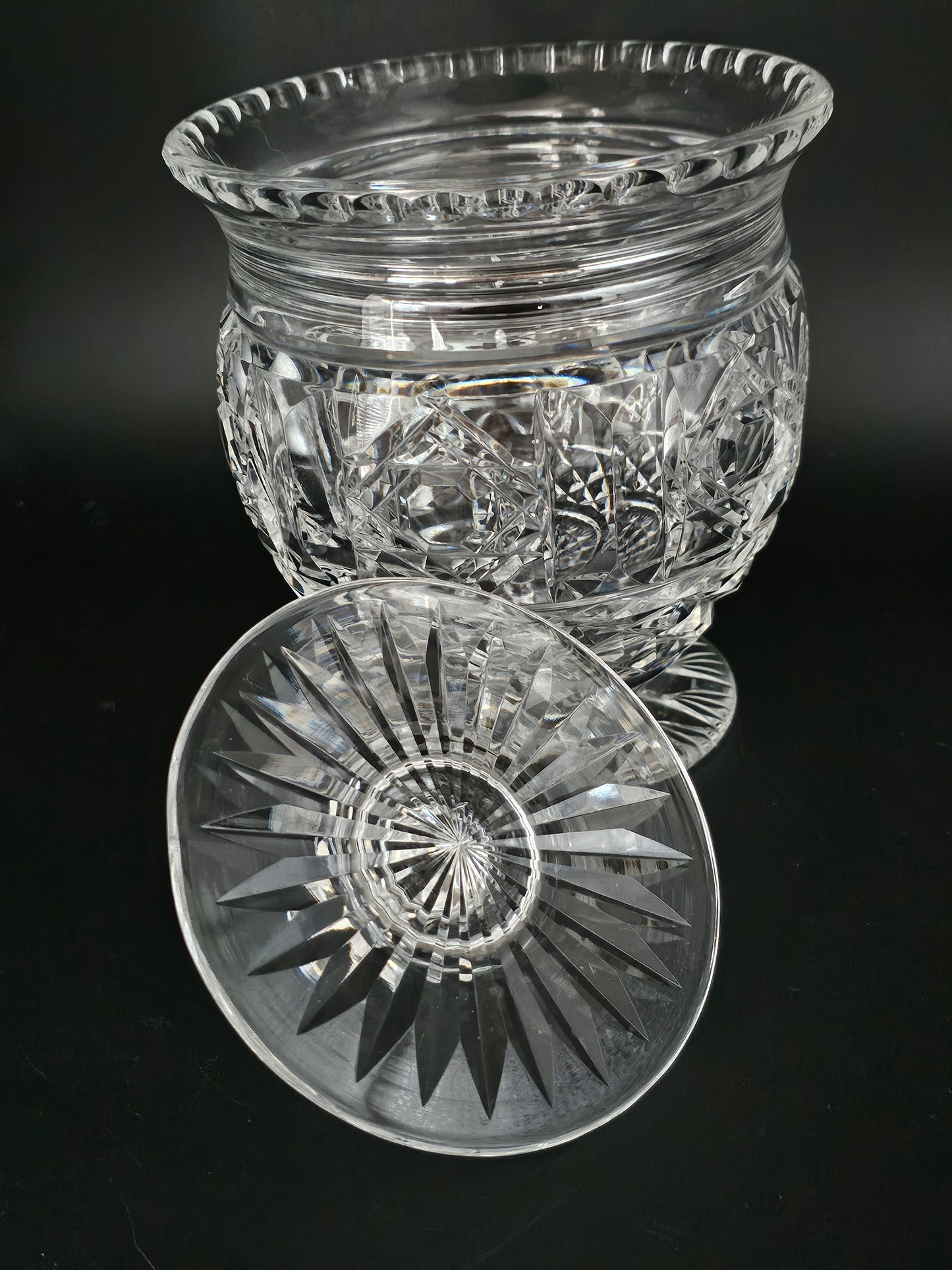 Vintage Crystal Lidded Jar for sweets or biscuits