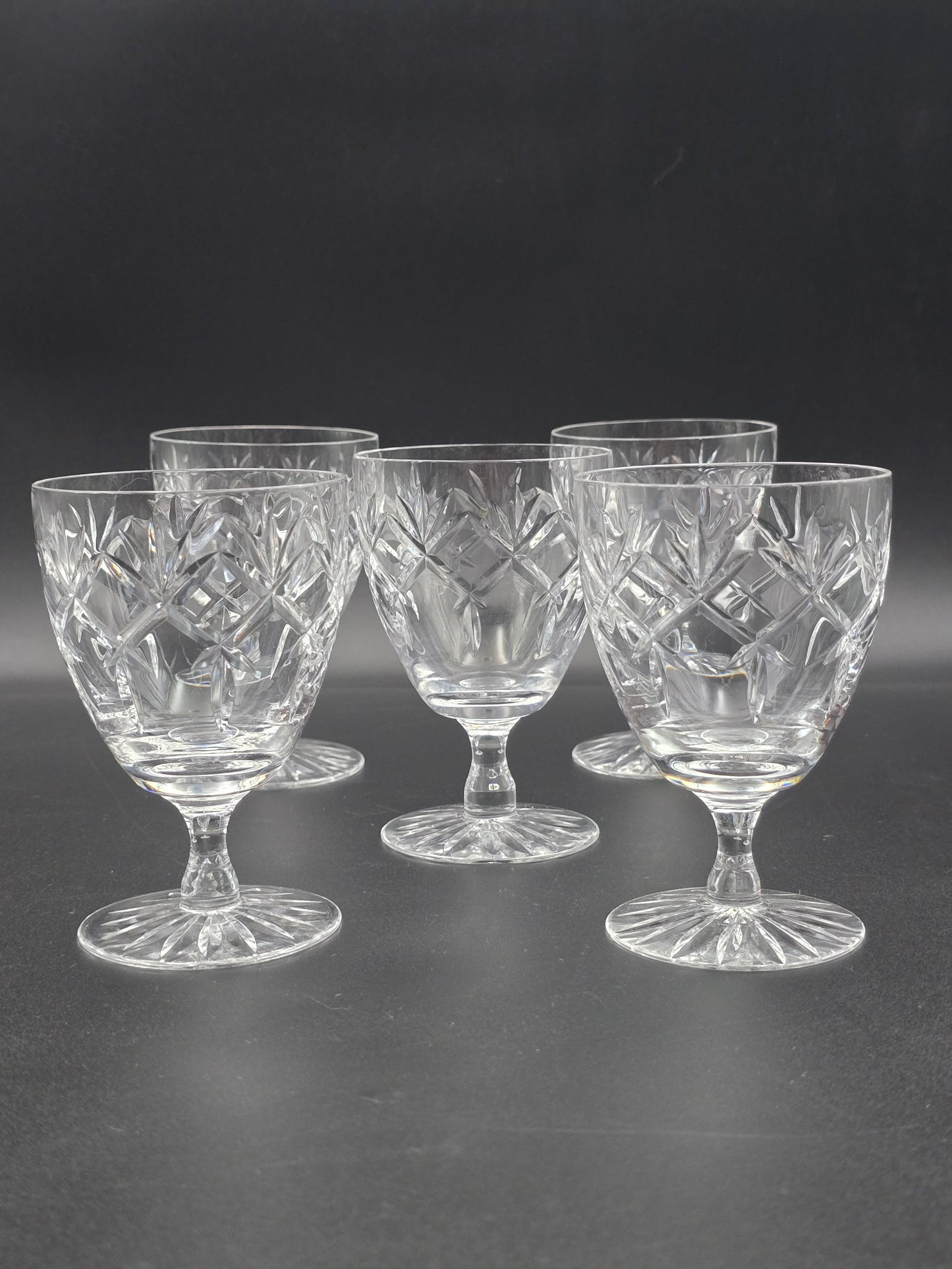 Beautiful vintage set of 6 Crystal wine glasses. 200ml