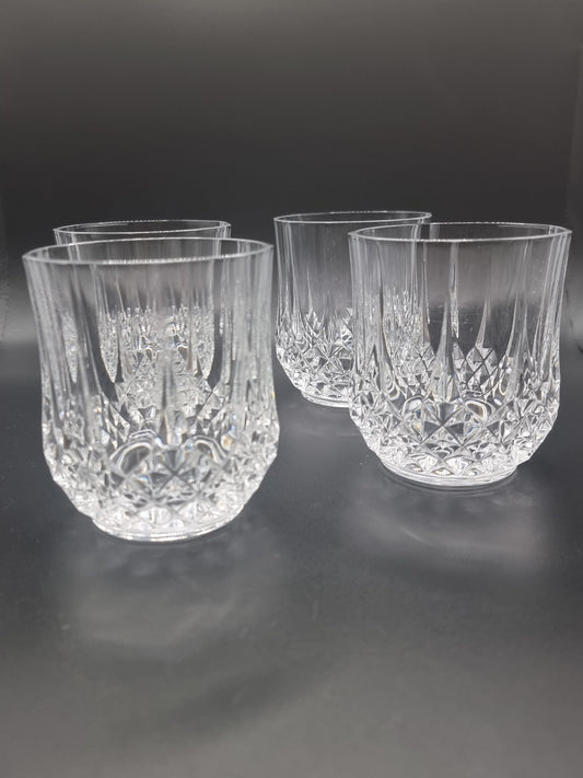 Set of 4 Vintage Crystal Glass Tumblers