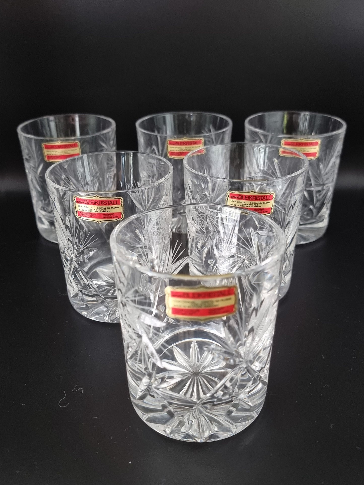 Lovely Set of 6 vintage Crystal Glass Tumblers