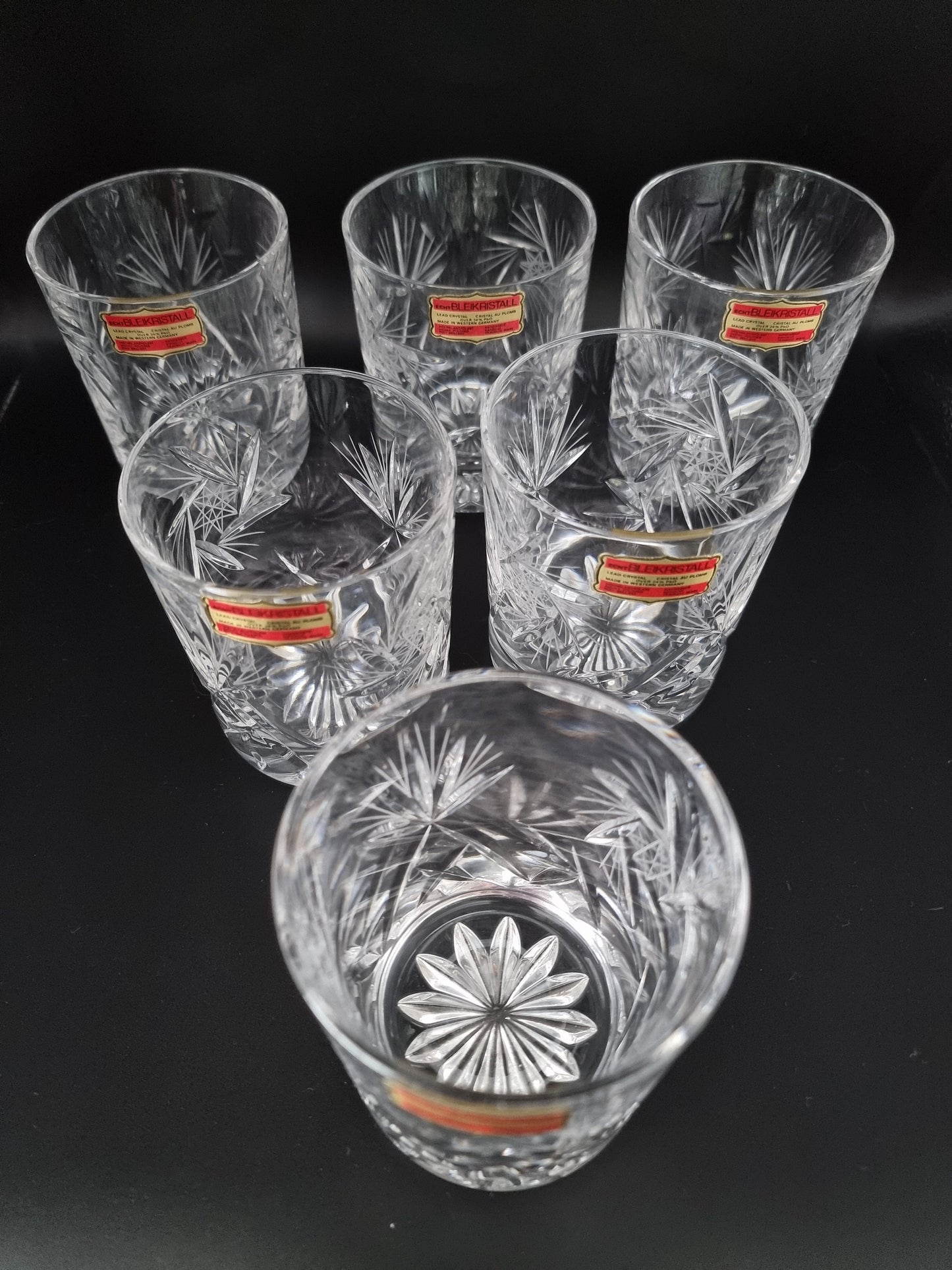 Lovely Set of 6 vintage Crystal Glass Tumblers