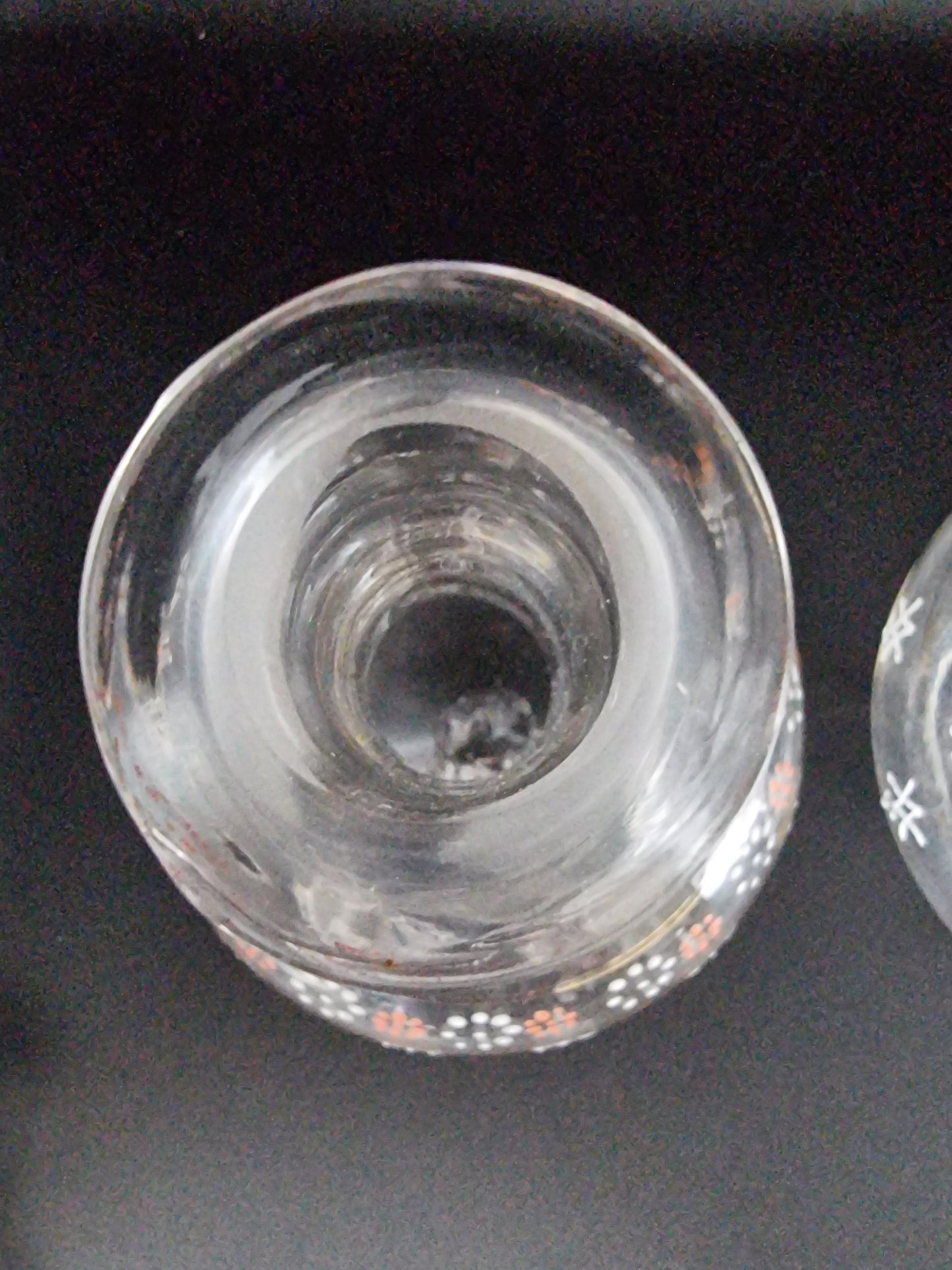 Antique Hand Blown Glass Decanter Carafes - Set of 2