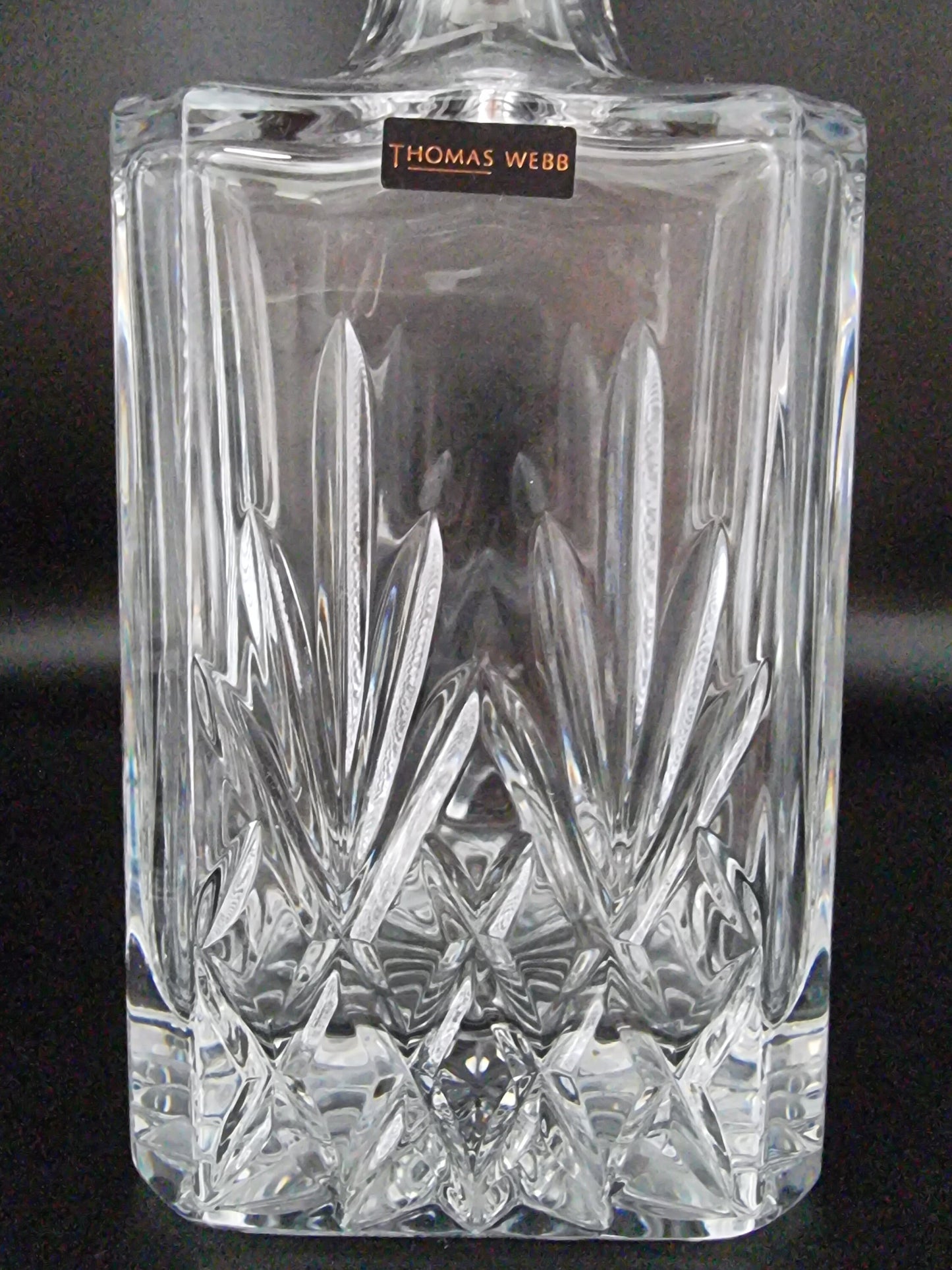 Vintage Thomas Webb Romeo Square Crystal Decanter