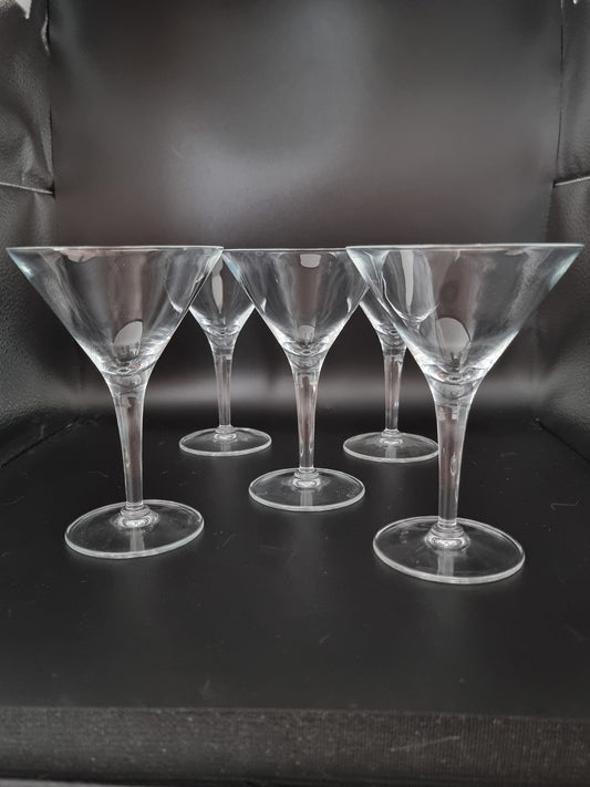 Beautiful Vintage set of 5 Crystal cocktail glasses