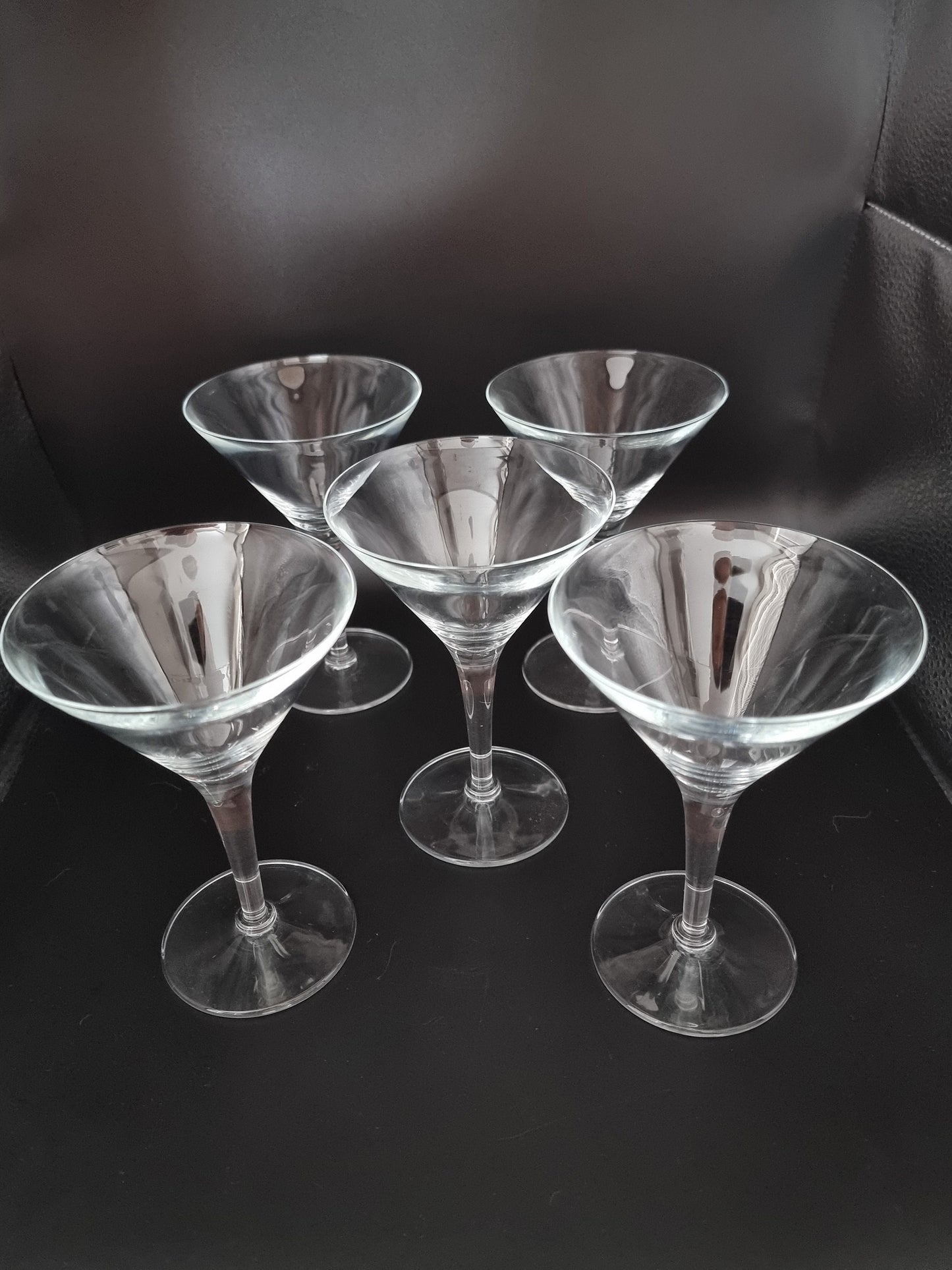 Beautiful Vintage set of 5 Crystal cocktail glasses