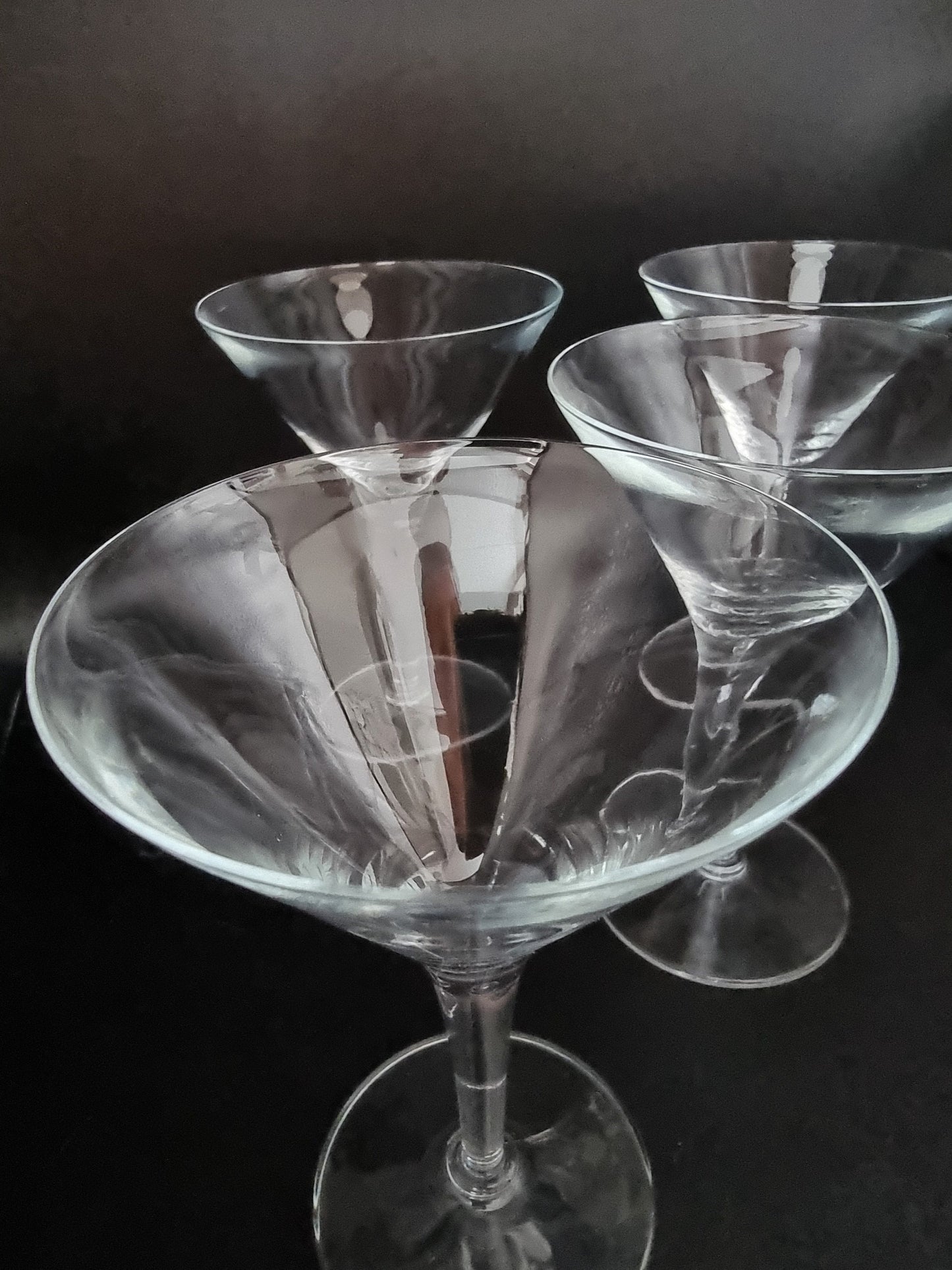 Beautiful Vintage set of 5 Crystal cocktail glasses