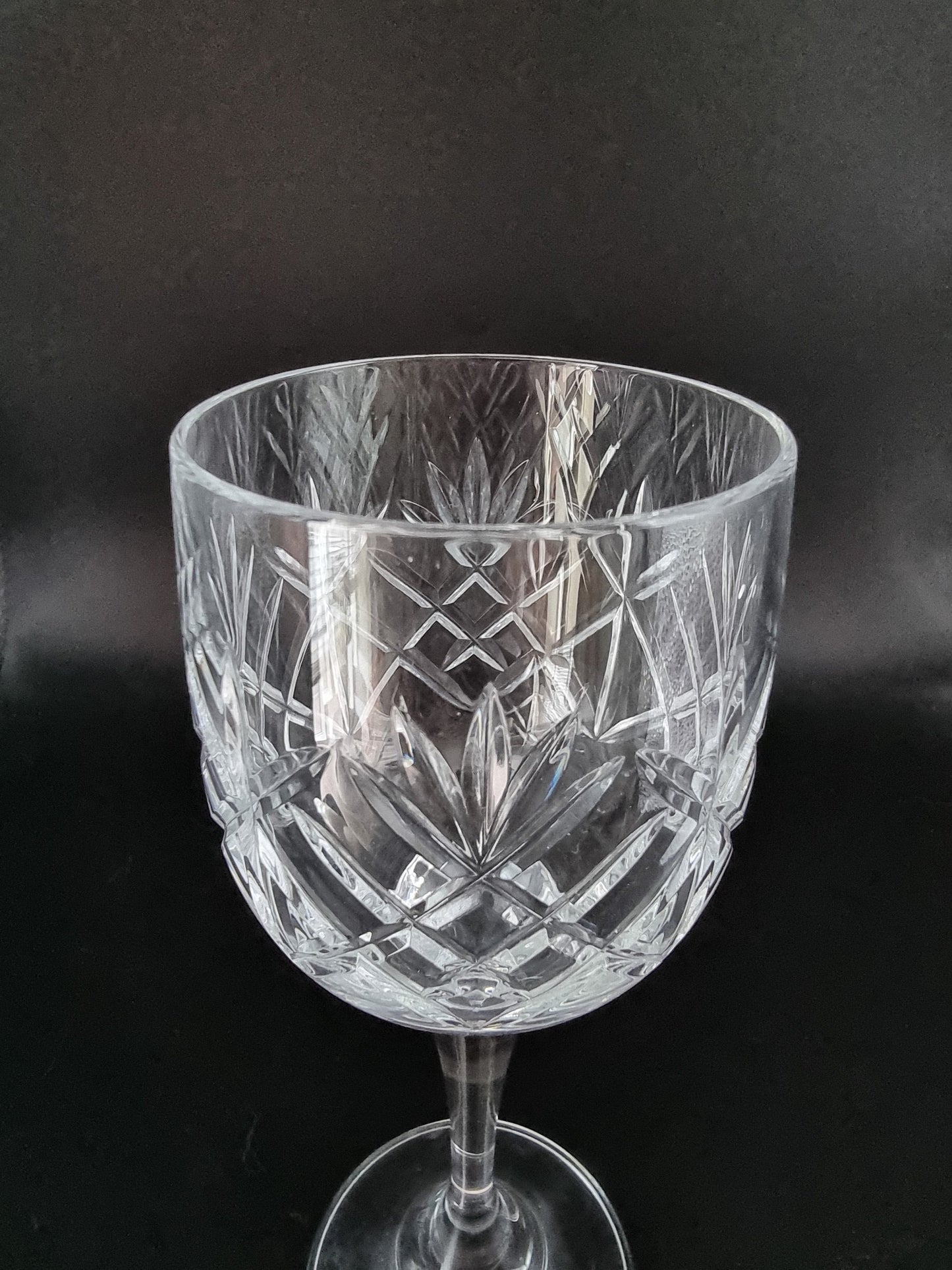 Vintage Set of 6 Crystal Wine Glasses