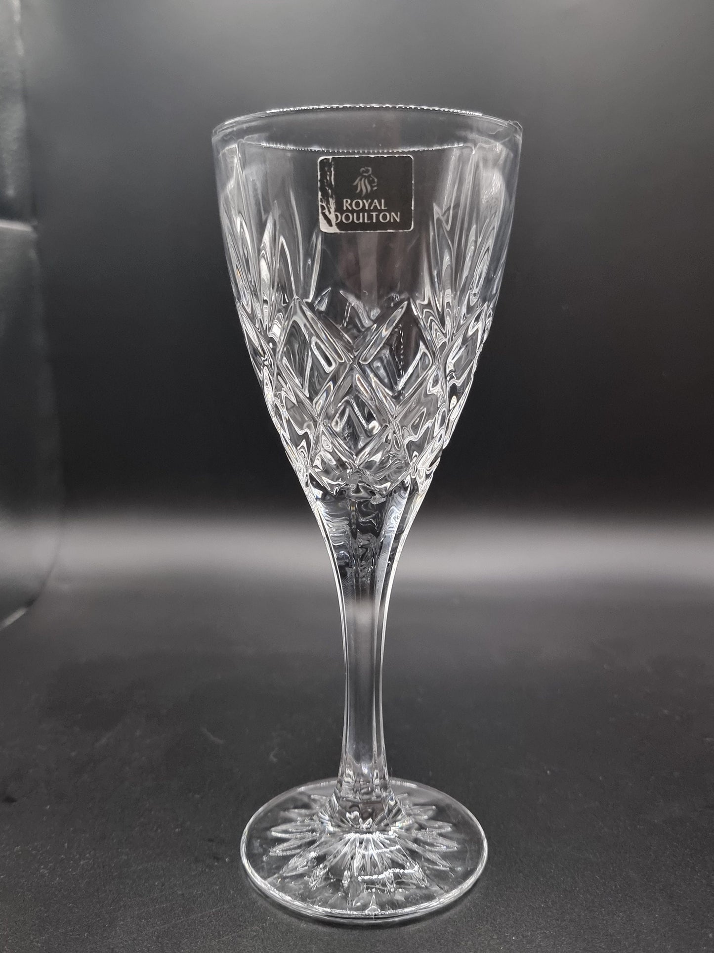 Royal Doulton Set of 4 Vintage Crystal Wine Glasses, Boxed.