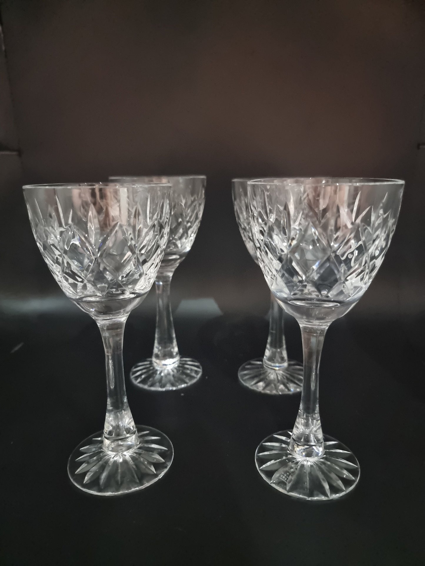 Set of 4 small Royal Doulton crystal wine glasses