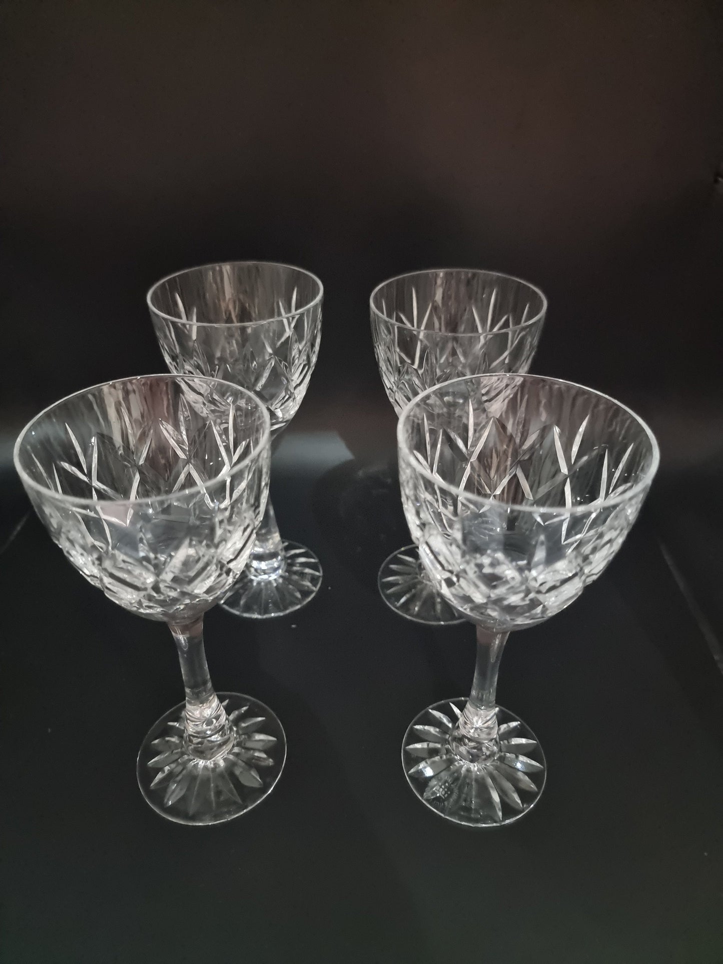 Set of 4 small Royal Doulton crystal wine glasses