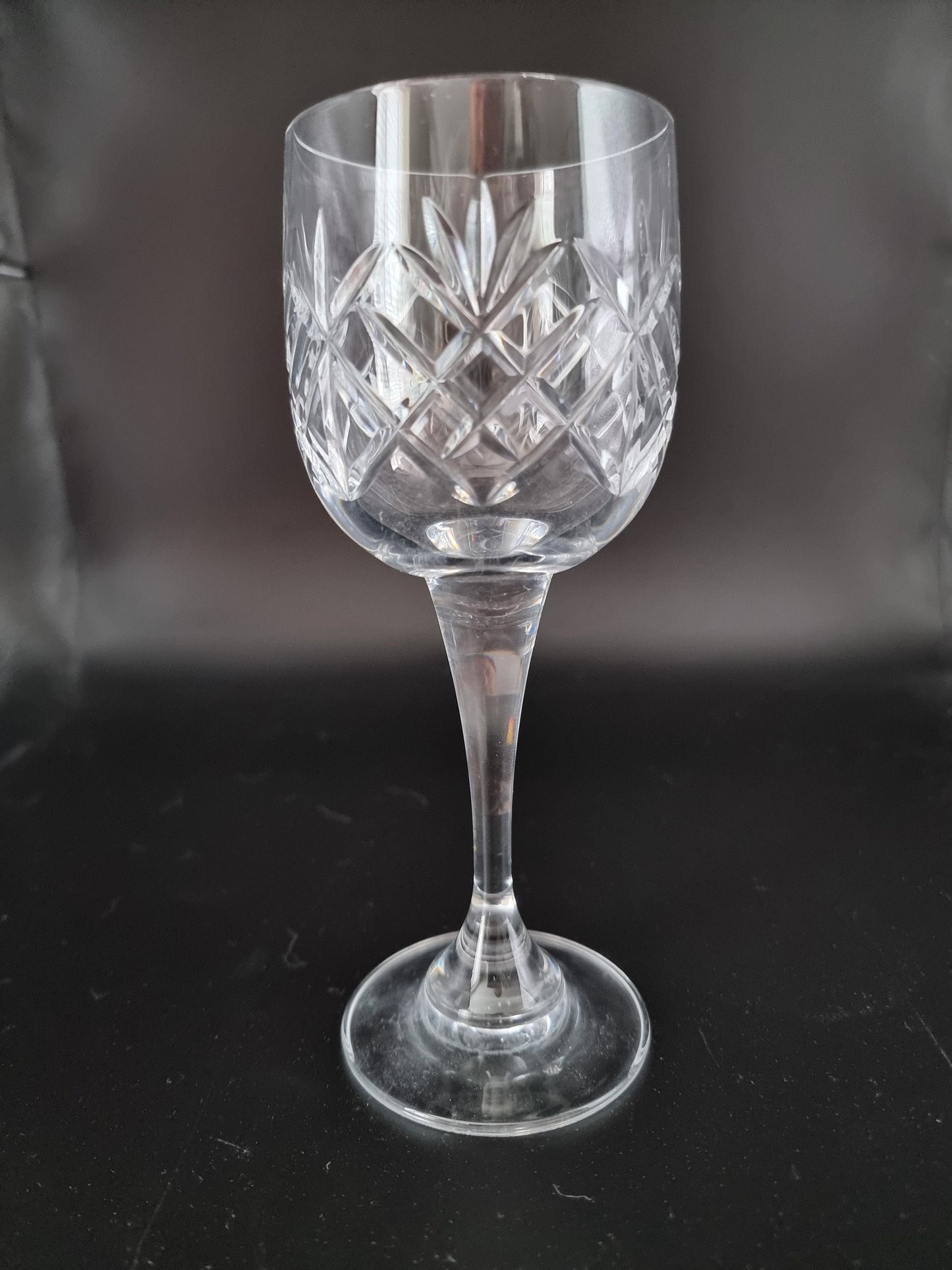 Vintage Set of 6 Crystal Wine Glasses