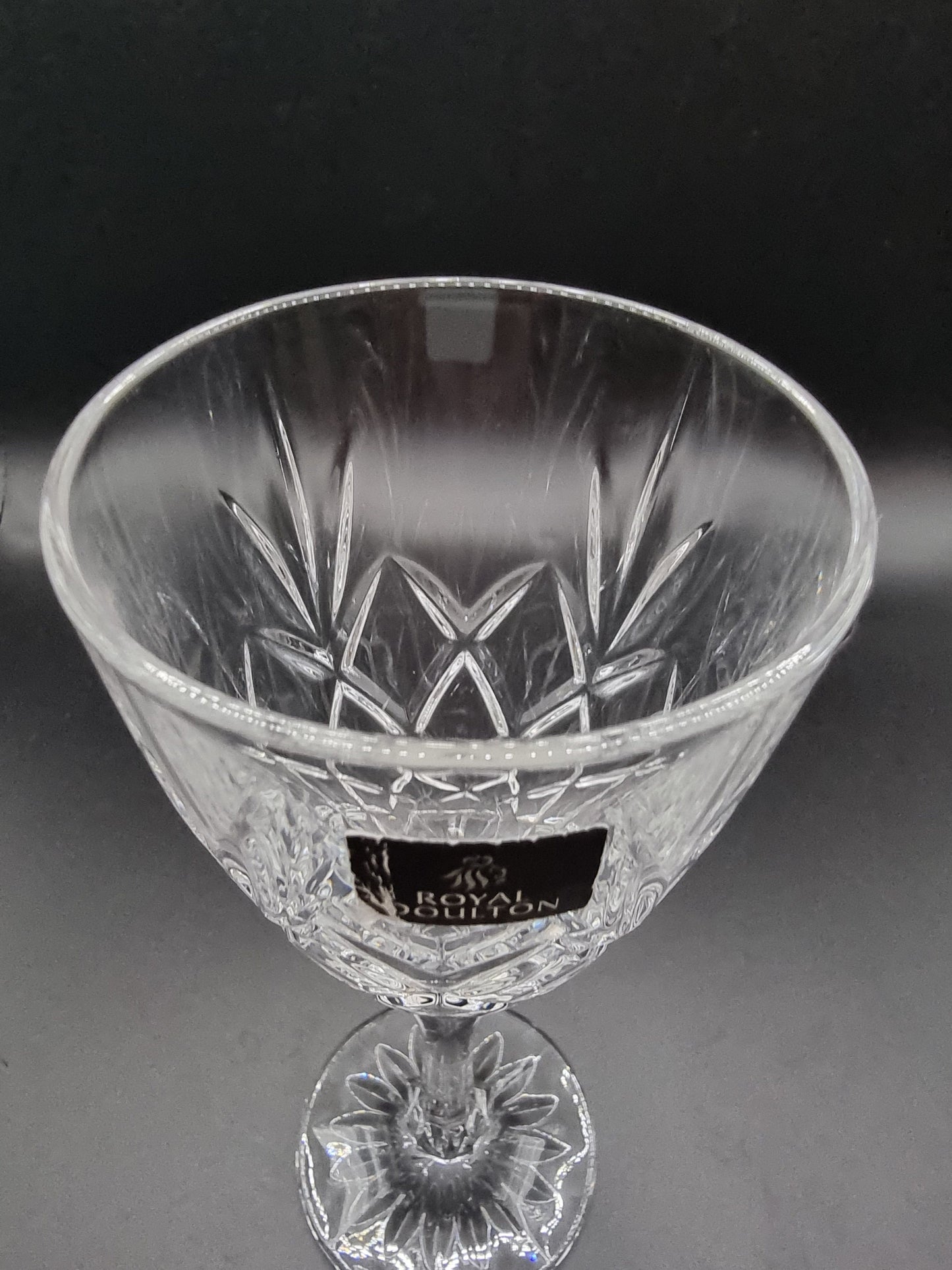 Royal Doulton Set of 4 Vintage Crystal Wine Glasses, Boxed.