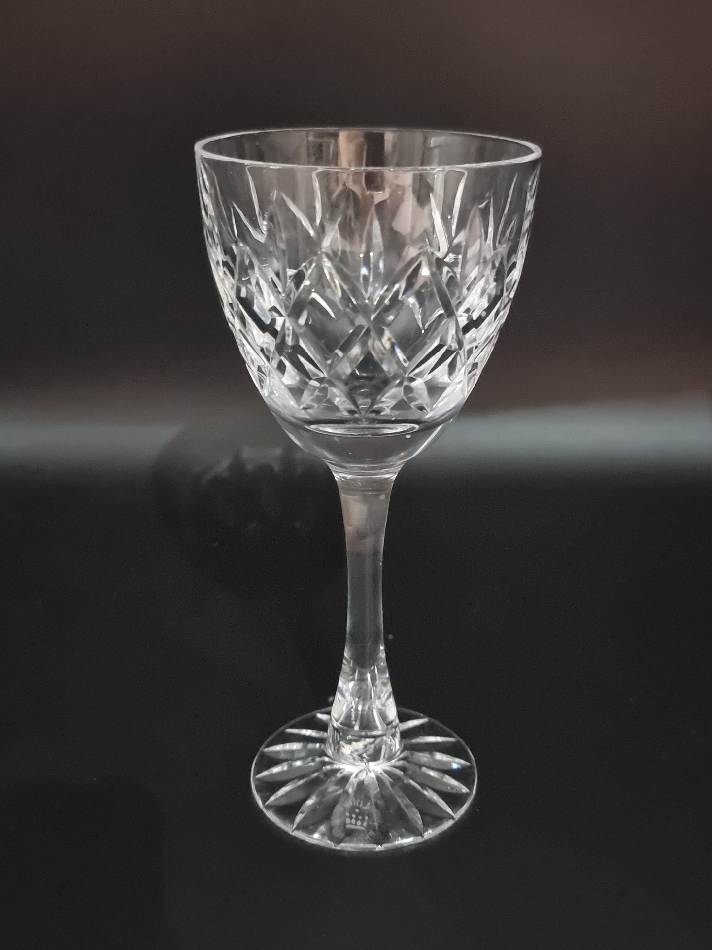 Set of 4 small Royal Doulton crystal wine glasses