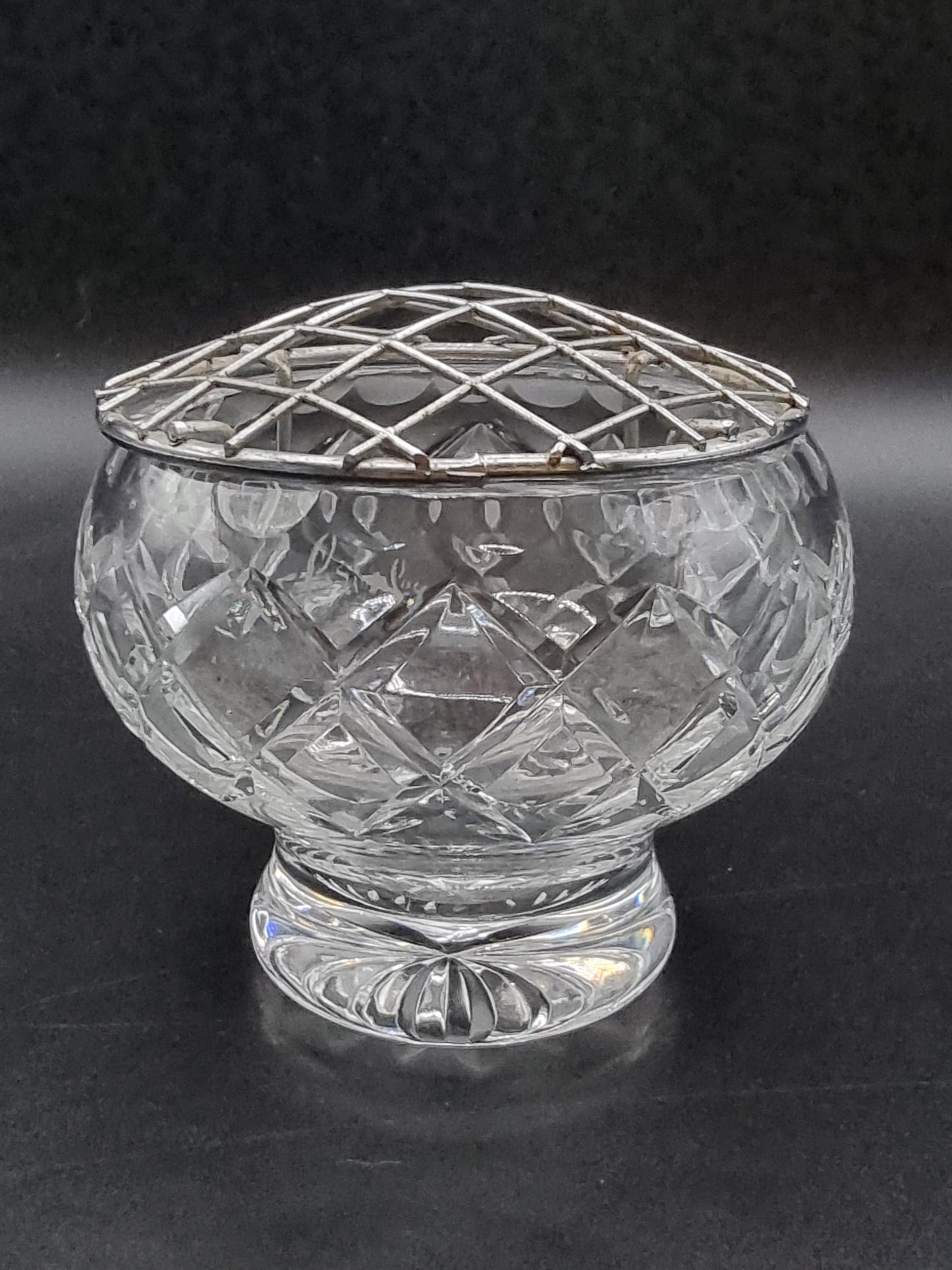 Vintage Crystal Glass Royal Brierley Rose Bud flower bowl