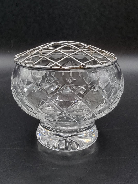 Vintage Crystal Glass Royal Brierley Rose Bud flower bowl