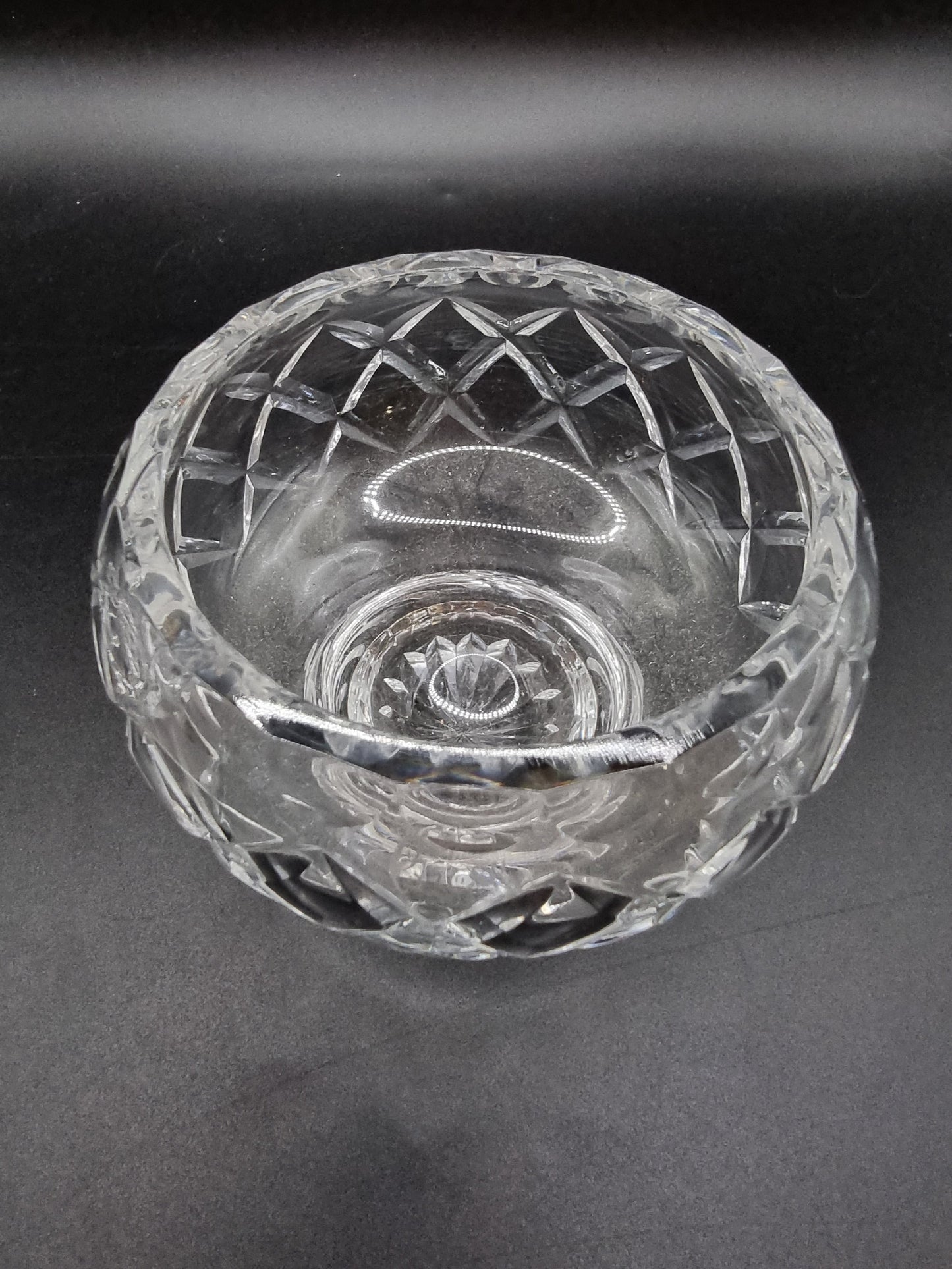 Vintage Crystal Glass Royal Brierley Rose Bud flower bowl