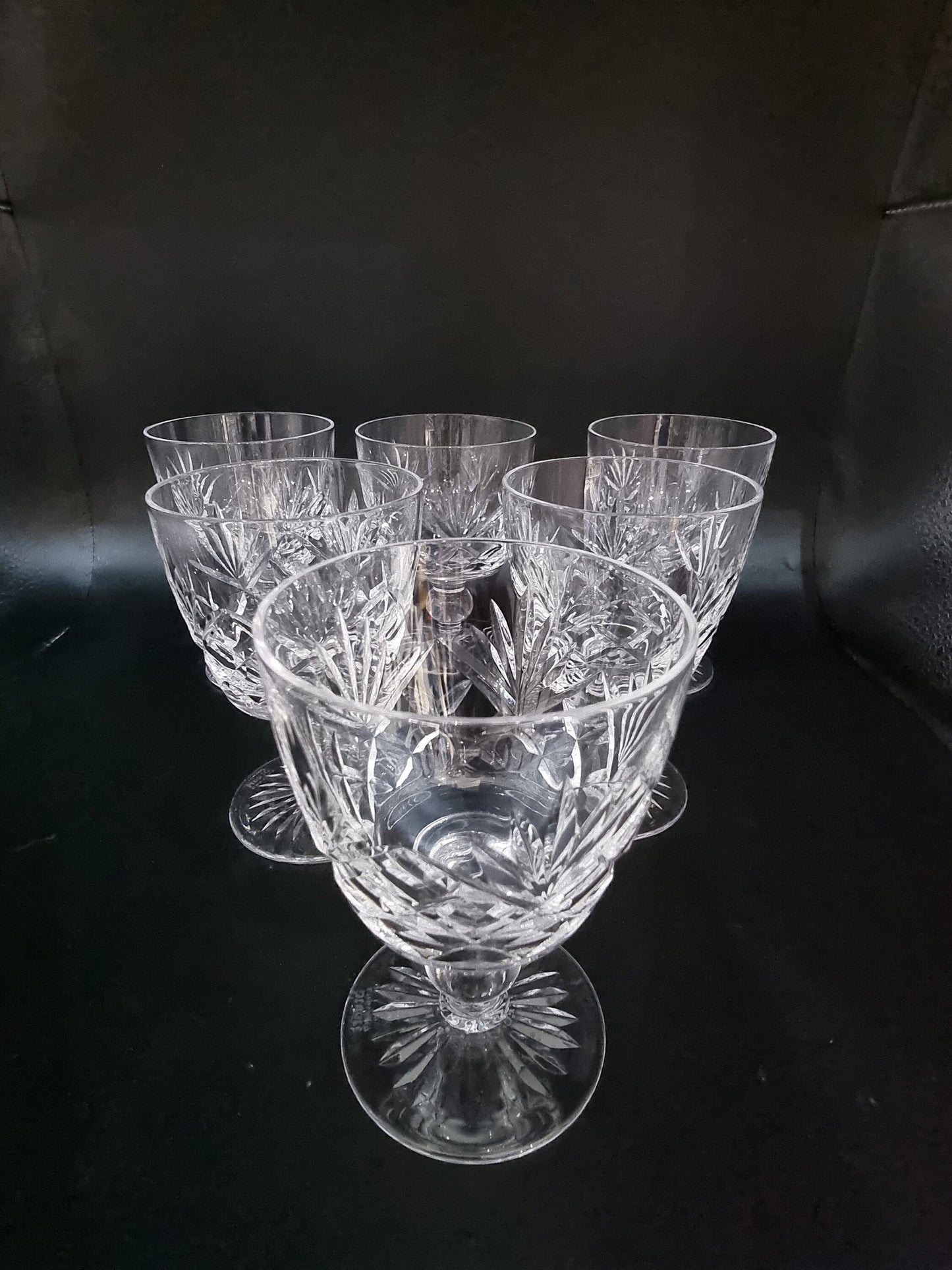 Stunning vintage set of 6 Stuart Crystal small Wine Glasses. Ludlow Pattern. 175ml