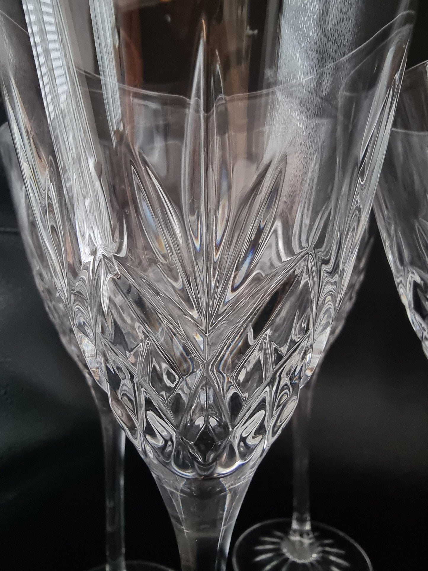 Lovely Vintage set of 4 Thomas Webb Crystal Large Wine glasses