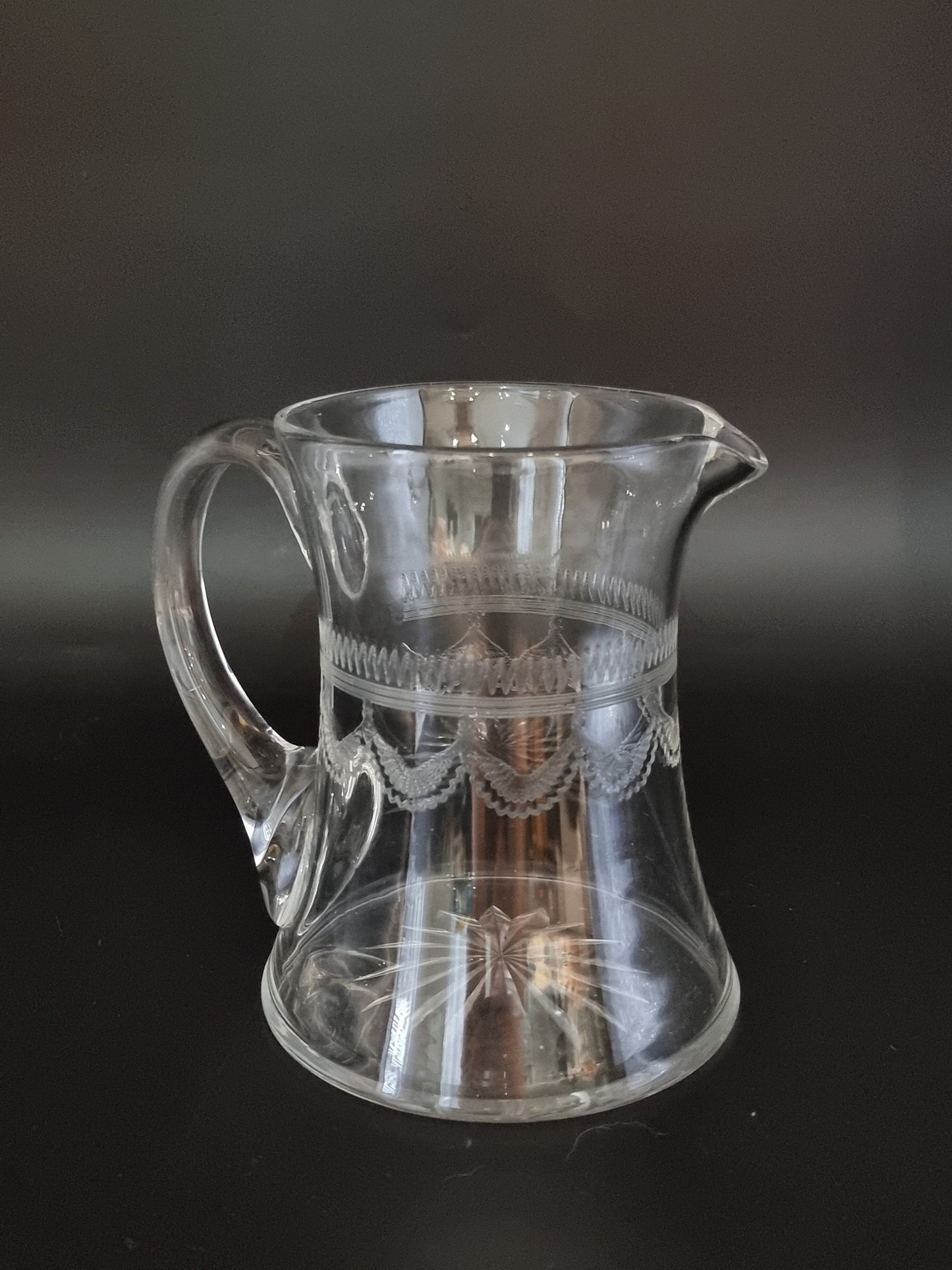 Stunning hand blown Edwardian Glass Jug/ Pitcher