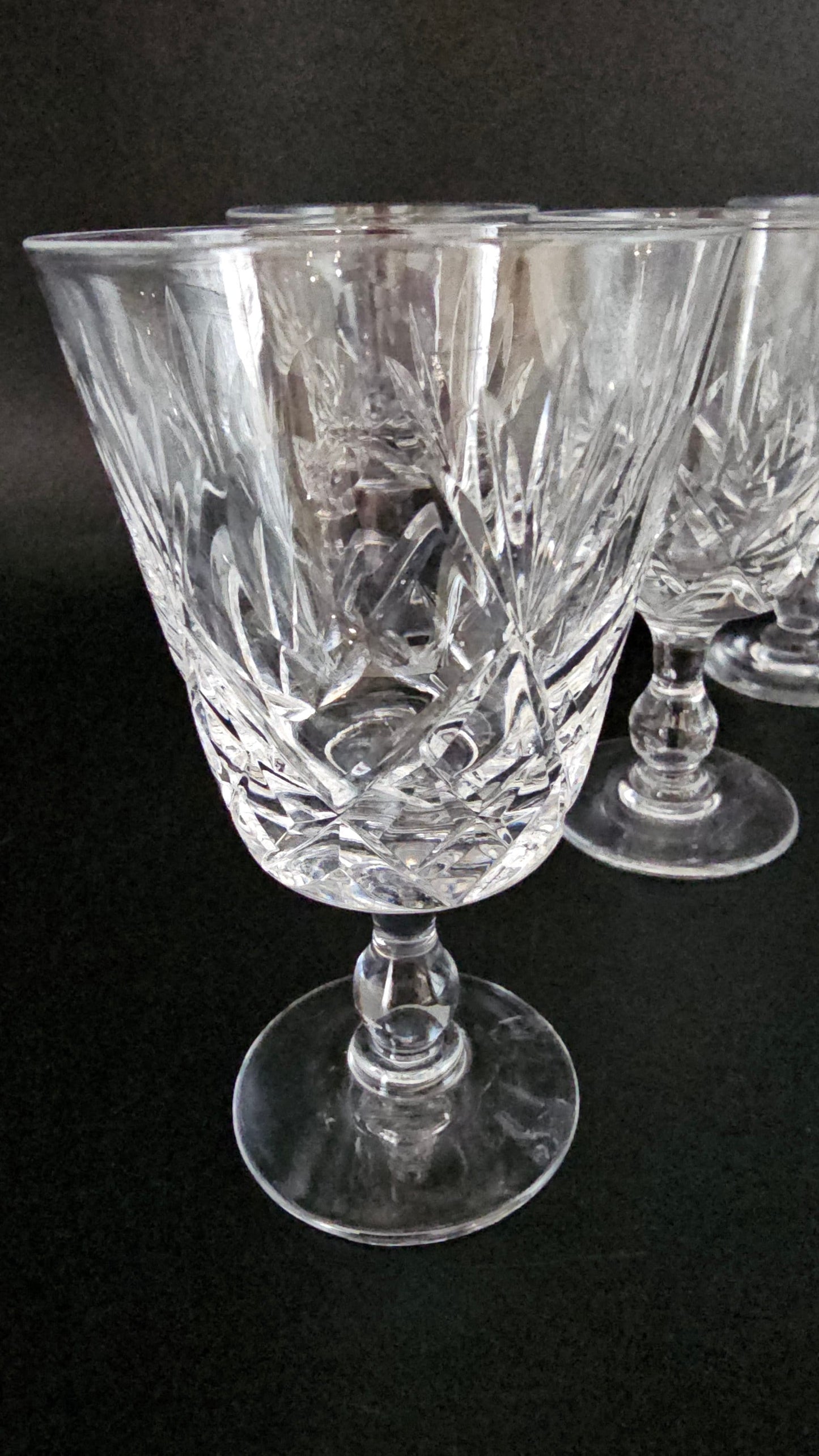 Royal Brierly set of 5 small Vintage Crystal sherry or Port glasses